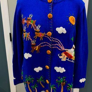 JACK BE QUICK SANTA AND REINDEER SWEATER IN THE SOUTH - NWOT - XL